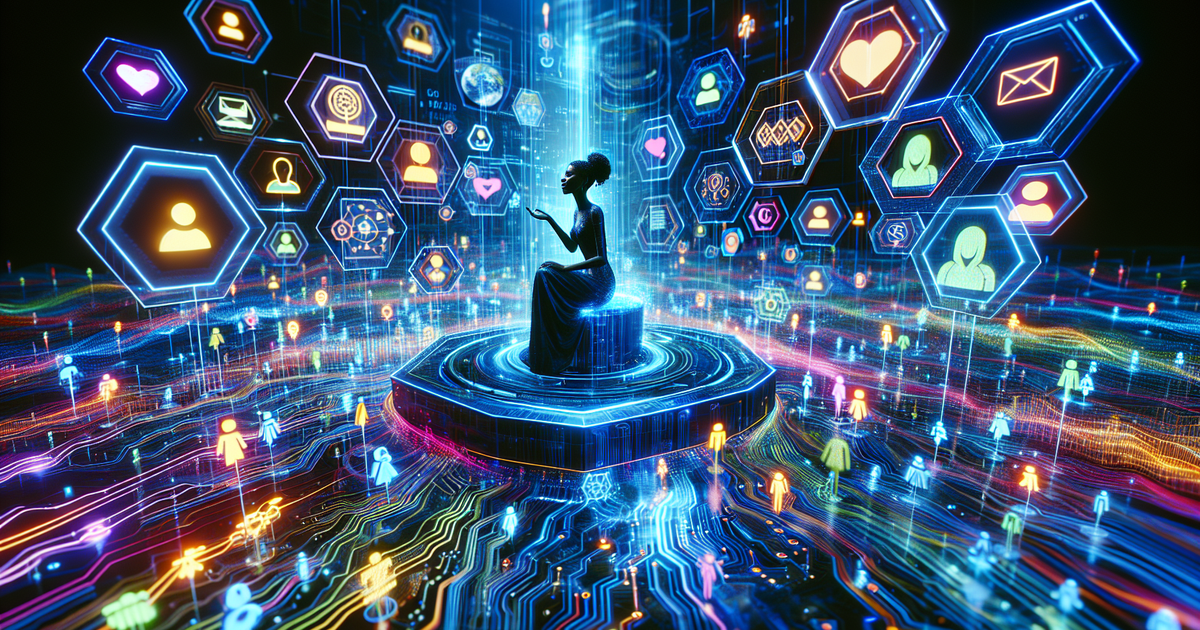 デジタルコミュニティでのファンとの交流を表現したイラスト