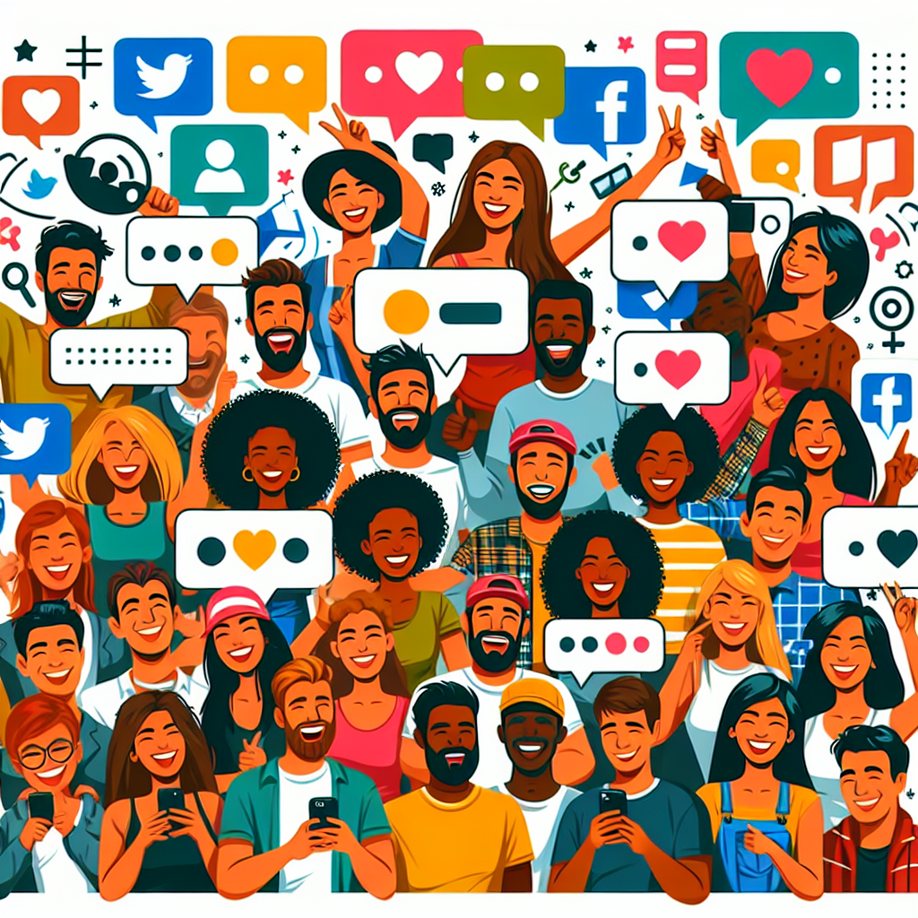 ファンミーティング後の感想をシェアするファンたちのイラスト