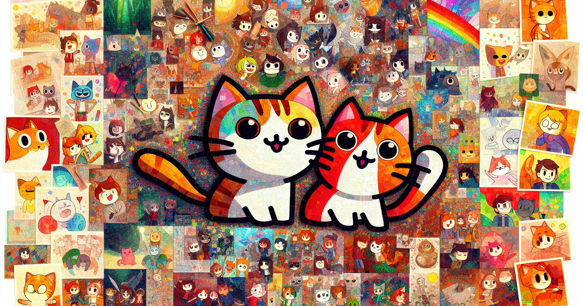 まるおともふこのファンアートのコラージュ