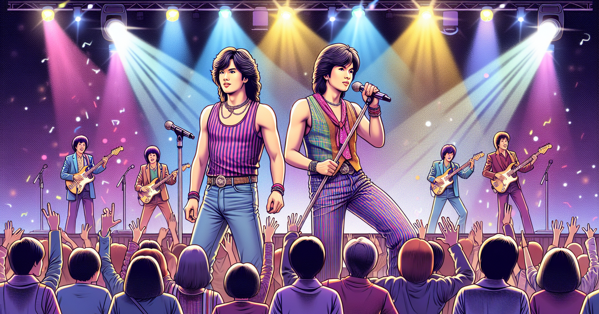 1980年代のCHAGE and ASKAのパフォーマンスを描いたアート作品