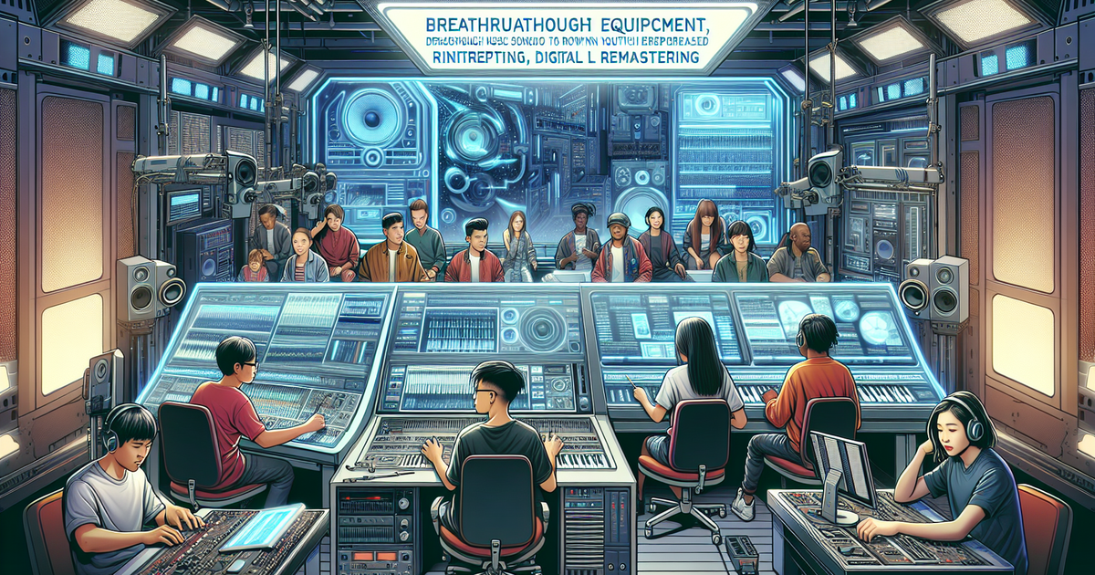 未来の音楽スタジオを描いたコンセプチュアルアート