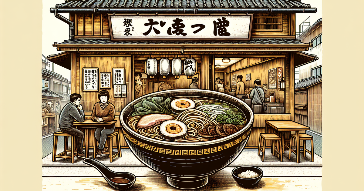 岡山のラーメン店のイラスト