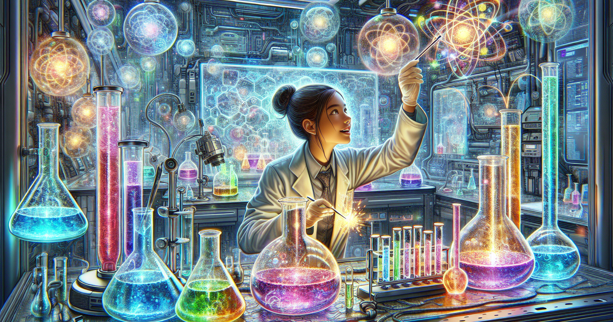 科学者として実験を行う広瀬すずのイラスト