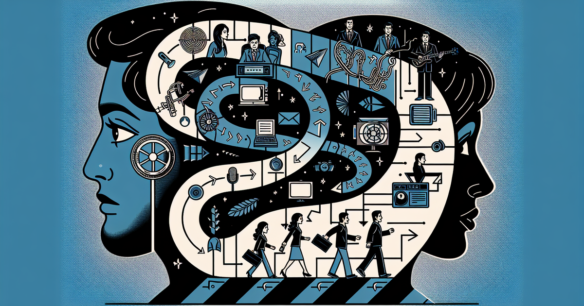 中村倫也さんと水卜麻美さんのキャリアを描いたイラスト