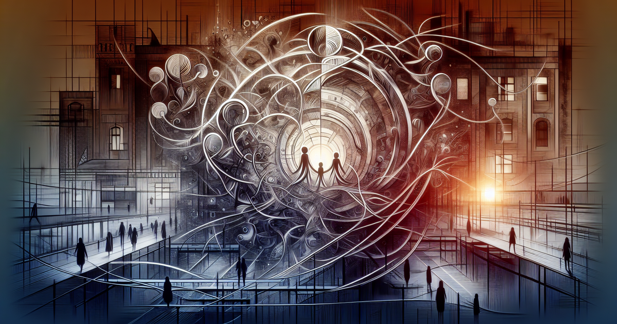 複雑な人間関係を表現した抽象的な画像