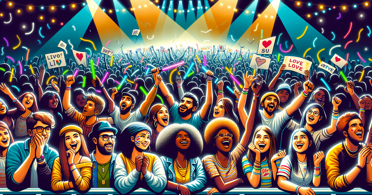 ファンイベントでのファンの様子を描いたイラスト