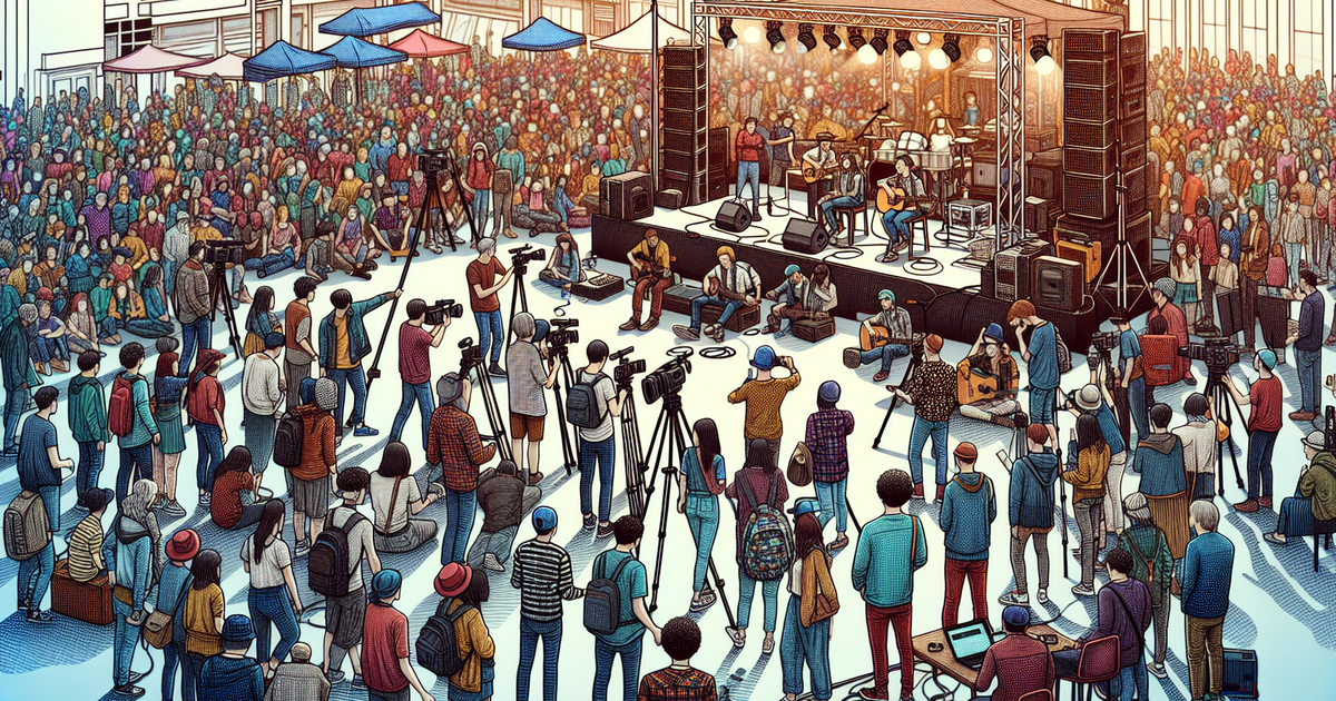 MV撮影の裏側を描いたデジタルイラスト