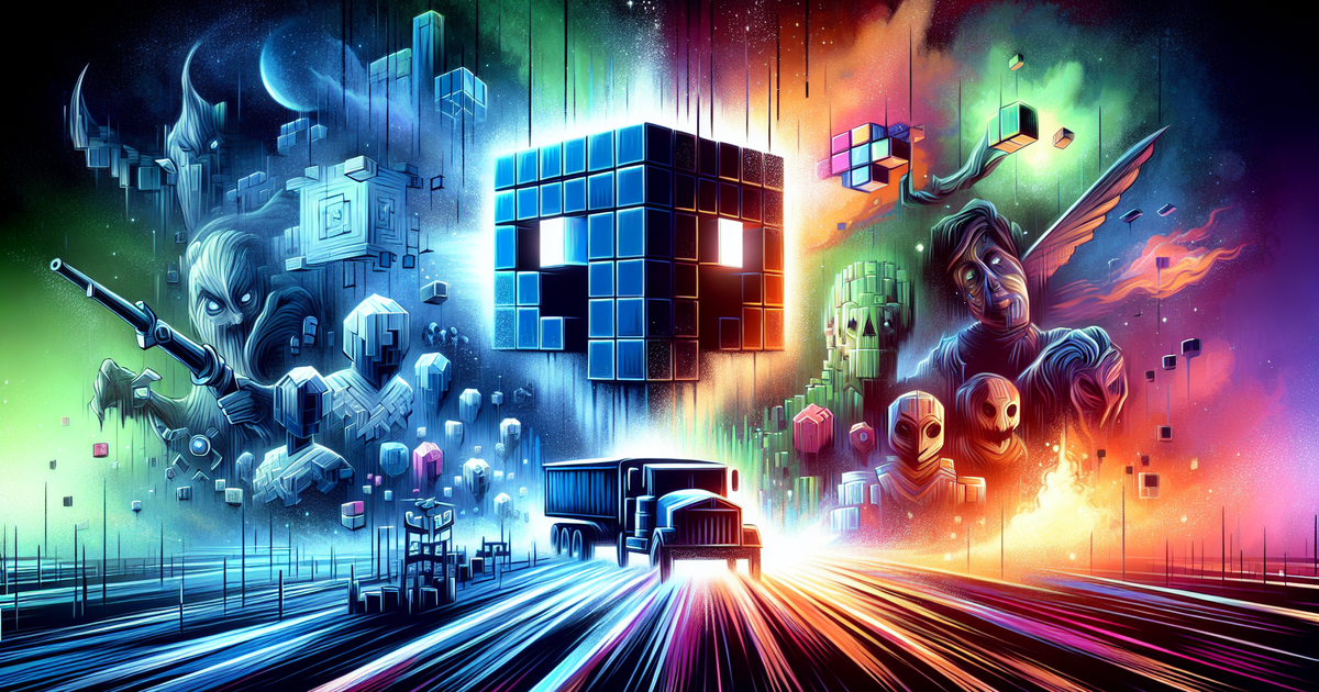 マインクラフトの映画化の概要を表現したイラスト