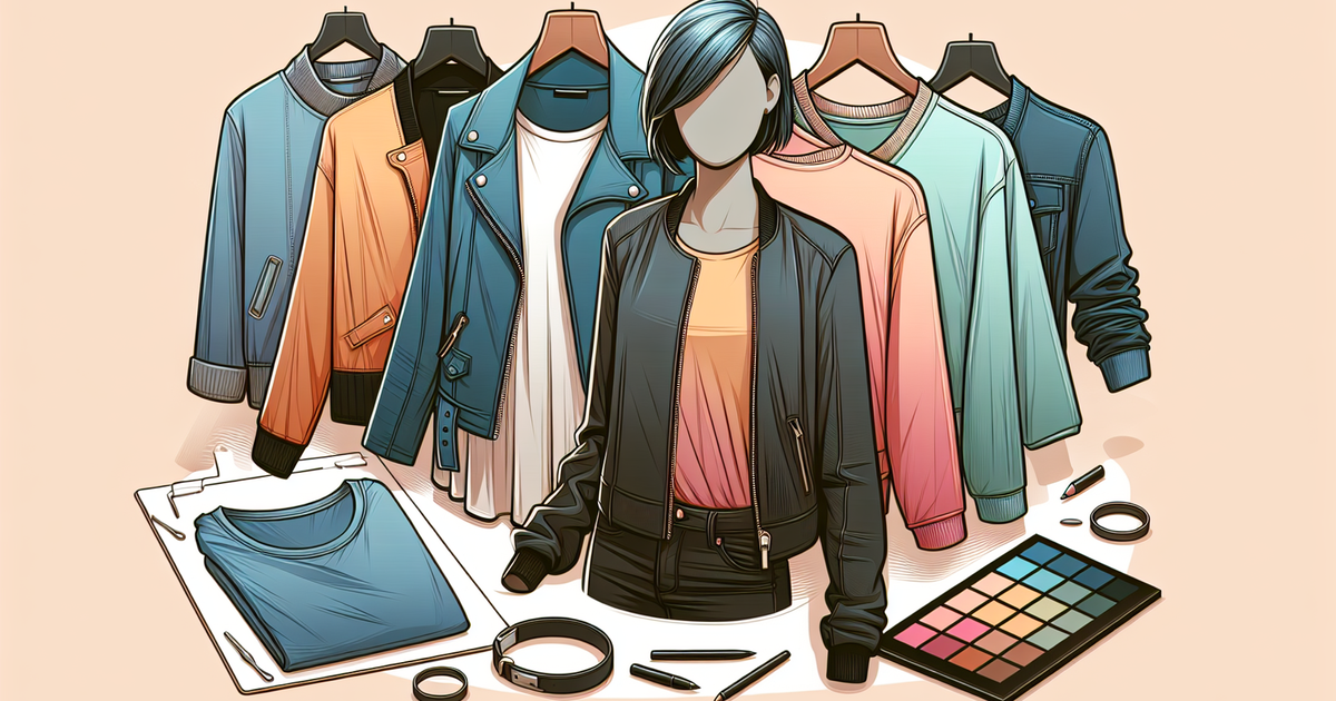 髪型を引き立てるファッションアイテムのイラスト