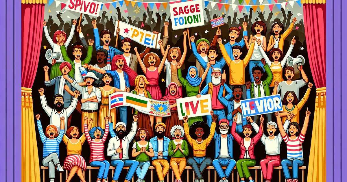 ファンが祝福する様子を描いたイラスト