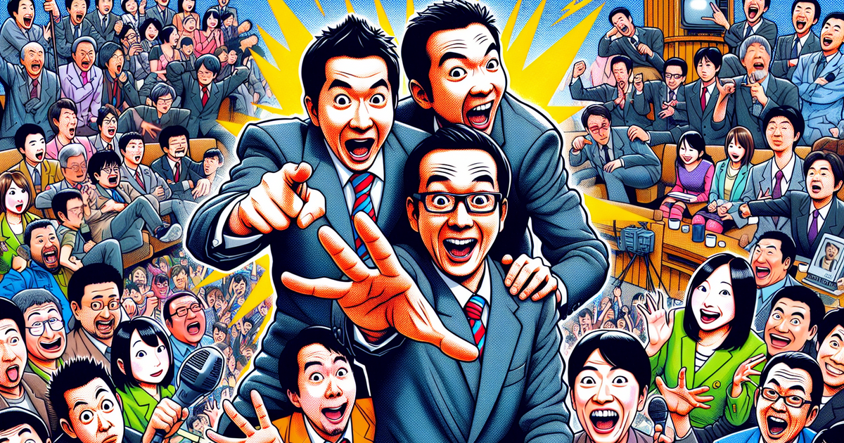 ダチョウ倶楽部の「押すなよ、押すなよ」の具体的な事例を示すコラージュ