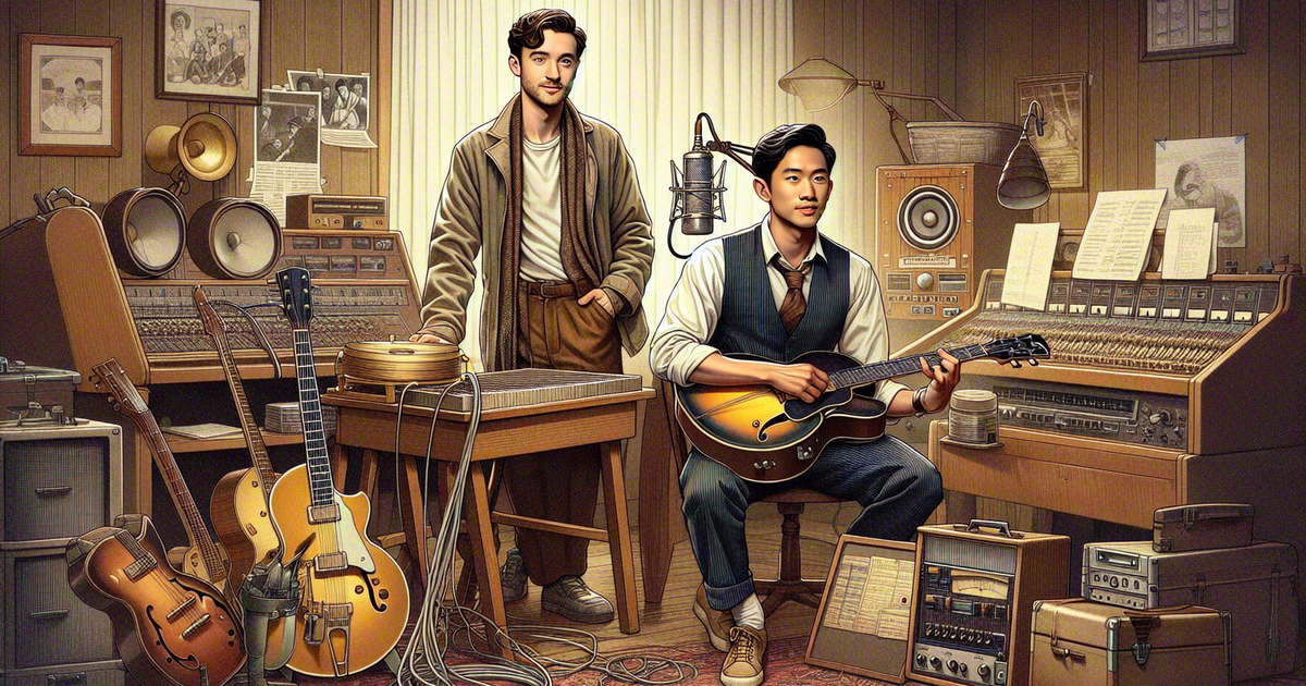 CHAGE and ASKAの初期の音楽活動を描いたノスタルジックなアート