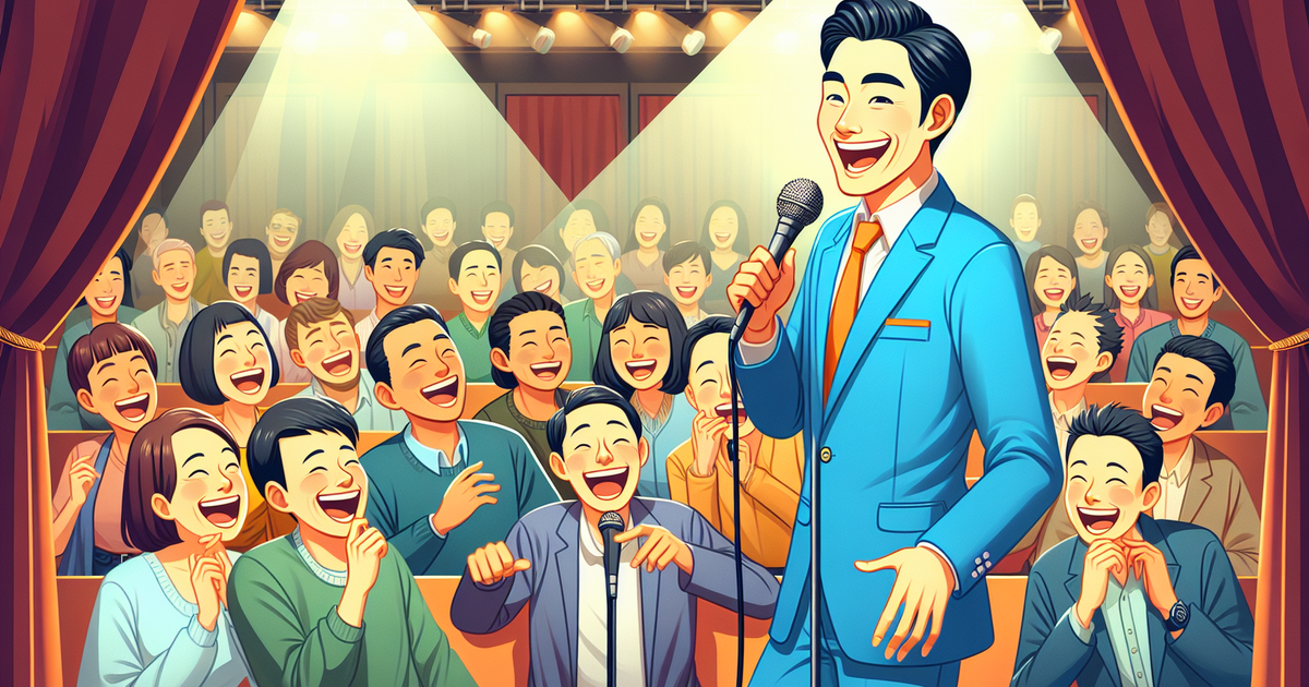 コメディ番組での笑いの瞬間を描いたアート