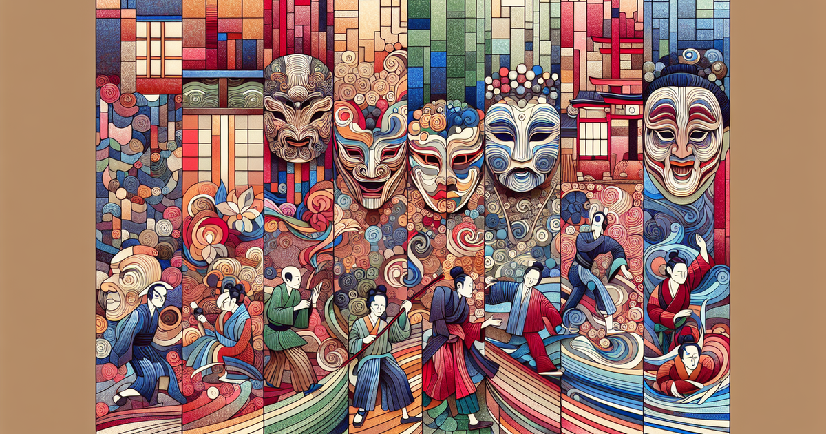 モノマネ文化の歴史を表現したイラスト