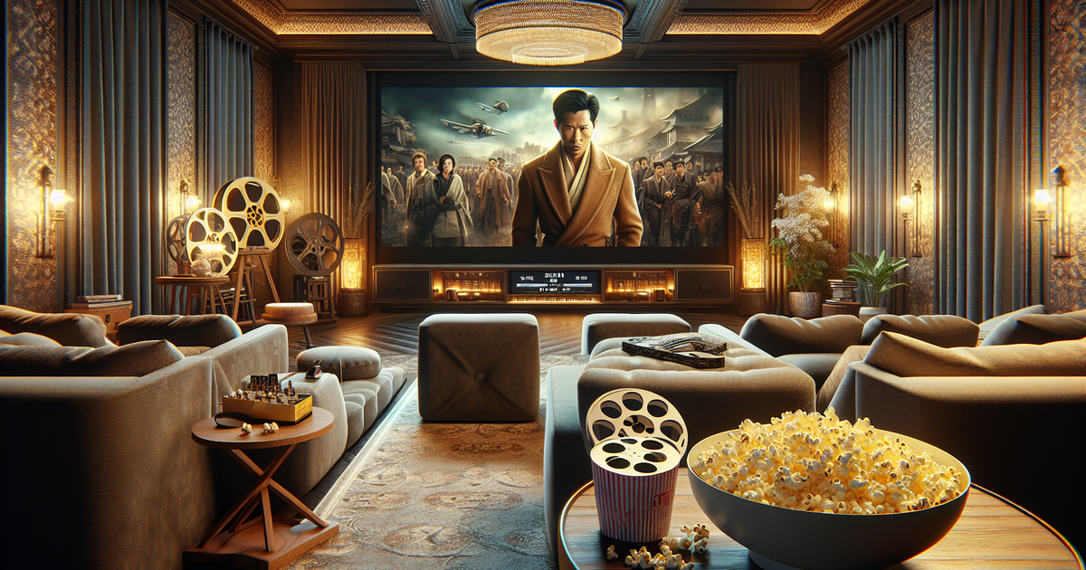 映画鑑賞の雰囲気を表現したイラスト