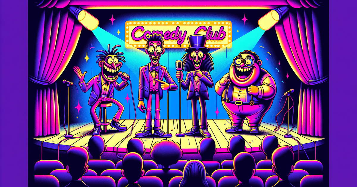 ダチョウ倶楽部の1980年代の背景を描いたイラスト