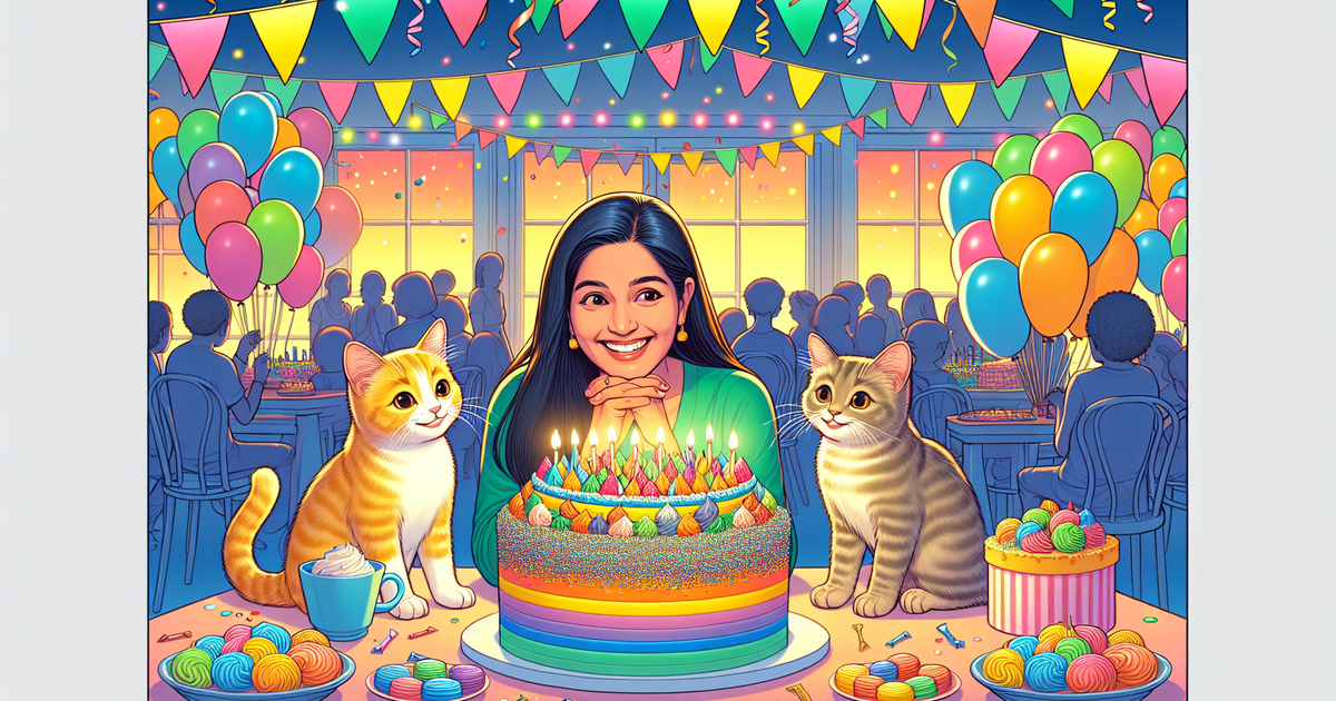 まるおともふこの誕生日パーティーのイラスト