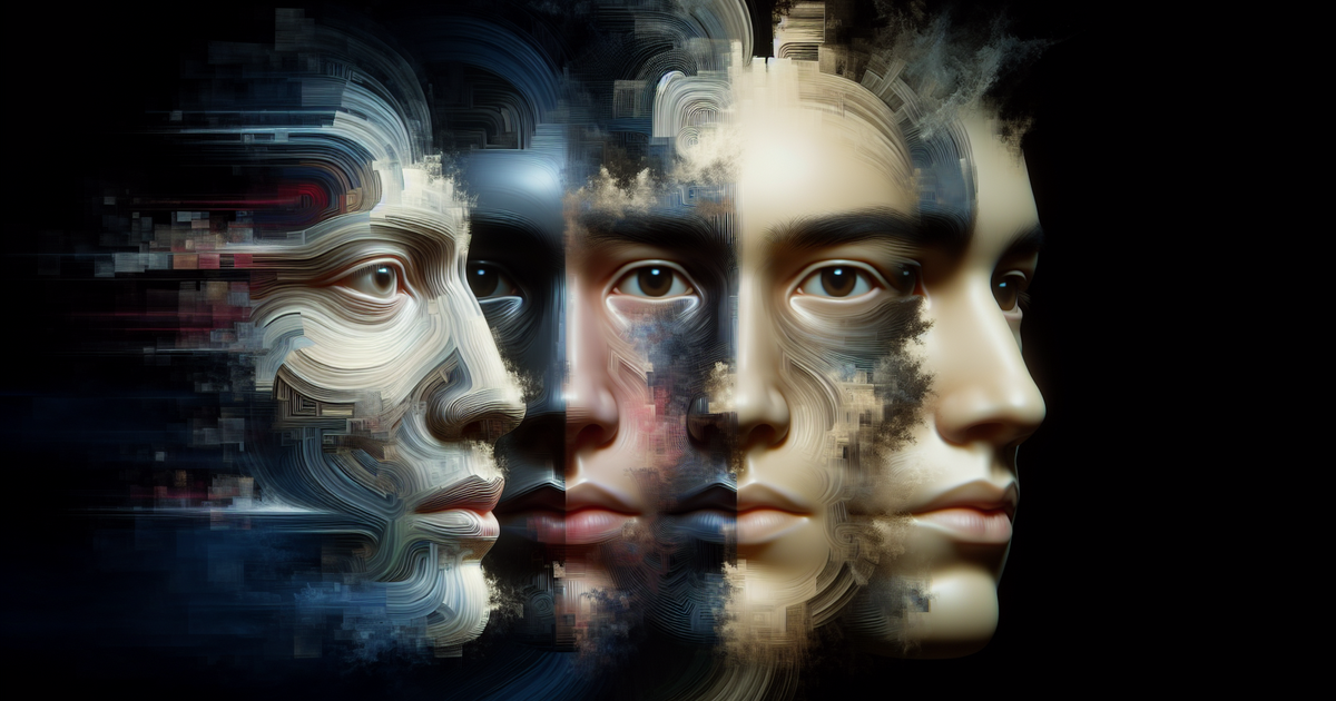 映画『正体』のキャラクターの多面性を示すイラスト