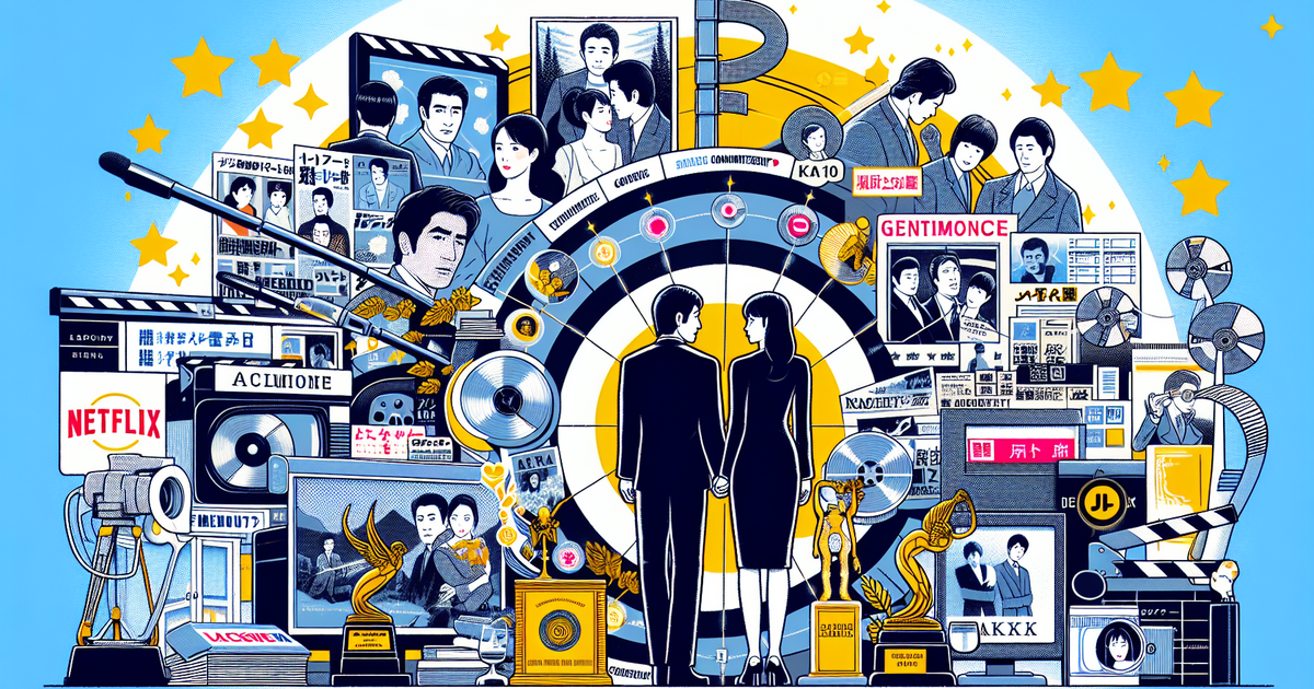 中村倫也さんと水卜麻美さんの出会いの背景を描いたイラスト