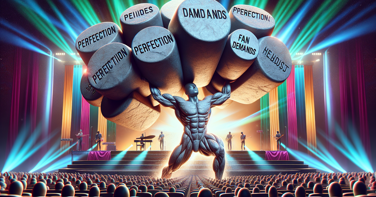 アイドルのプレッシャーを描いたデジタルアート