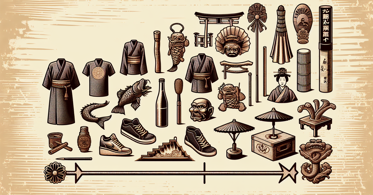 日本のお笑い文化の歴史を描いたイラスト