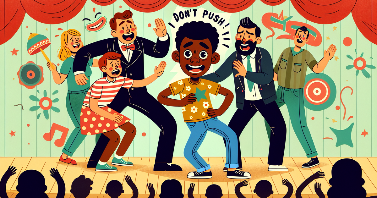 ダチョウ倶楽部のコントシーンを描いたイラスト