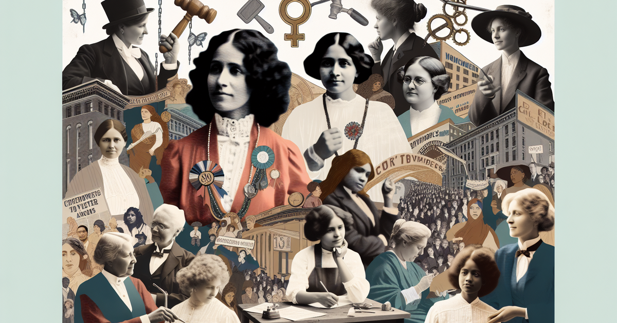 女性の歴史的背景を表現したビジュアルコラージュ