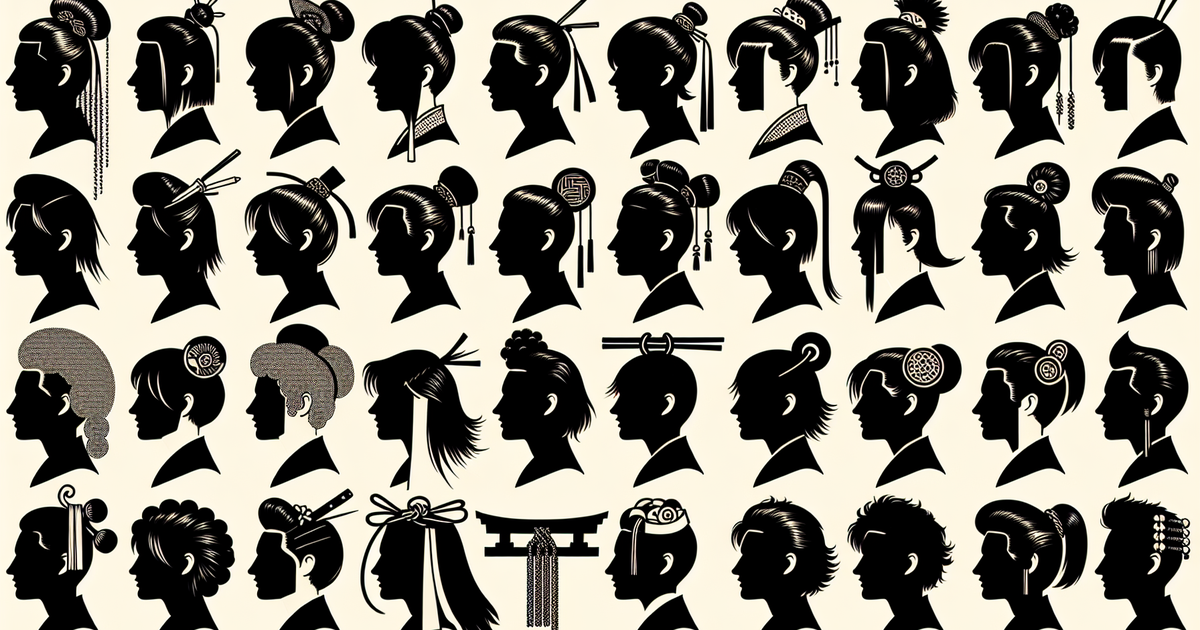 日本のドラマや映画のキャラクターにインスパイアされた髪型のイラスト