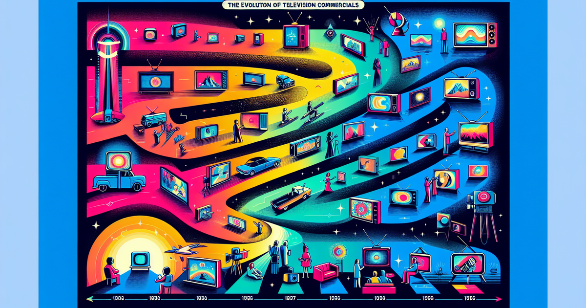 テレビCMの進化を示すタイムラインアート