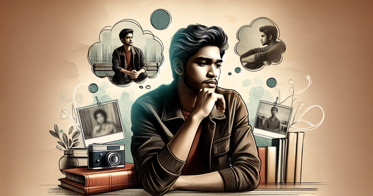 過去の経験を考えるアイドルのイラスト