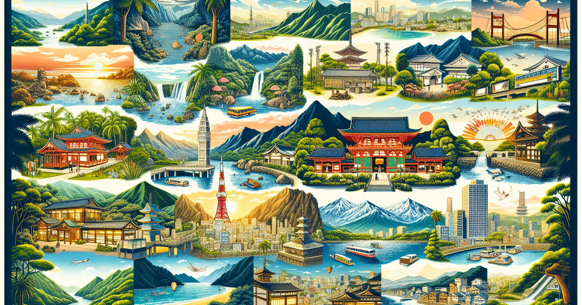 藤井風のMVロケ地周辺の観光スポットを描いたイラスト