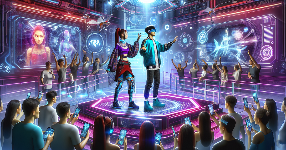 未来のバーチャルエンターテイメントの可能性を描いたアート