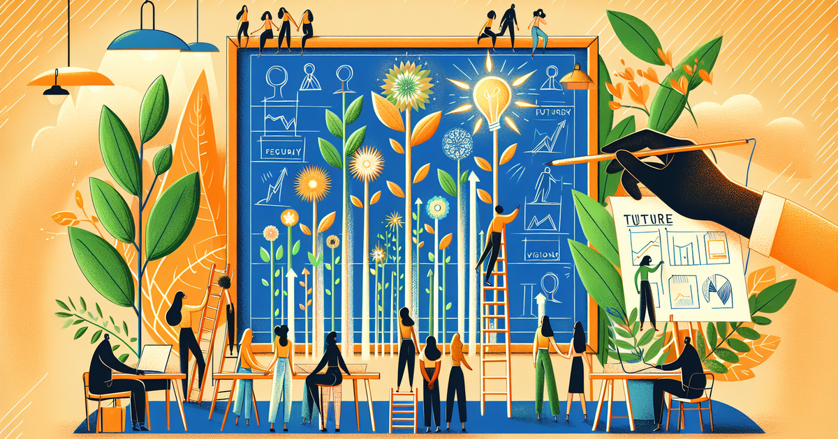 タレントエージェンシーの育成環境を描いたビジュアル