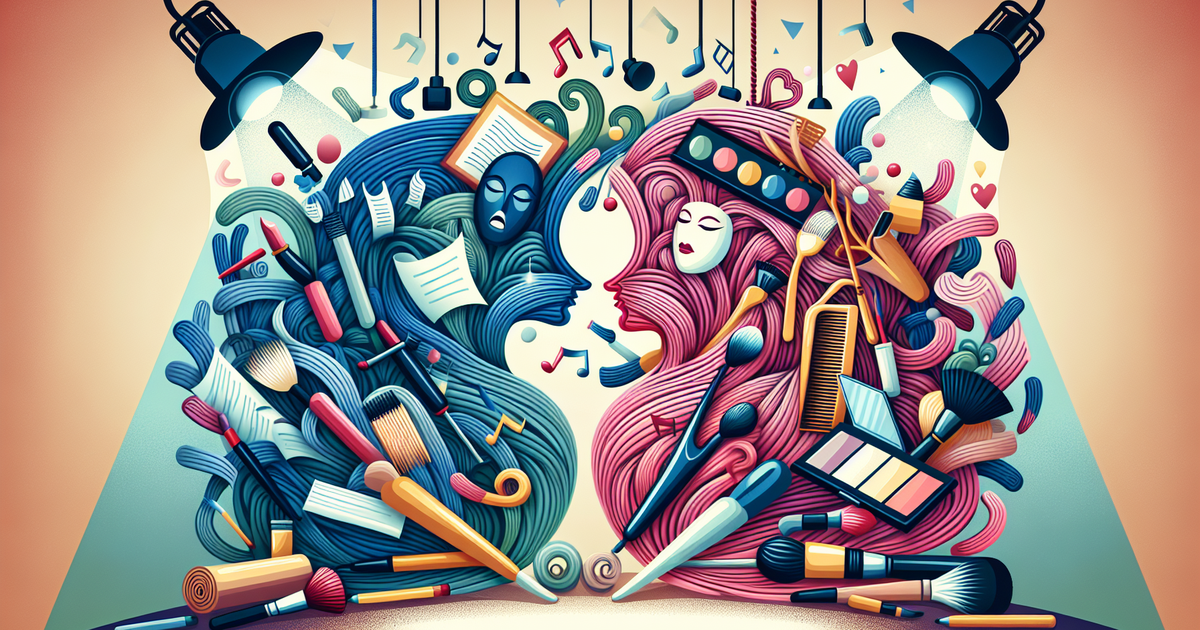 俳優とヘアメイクアーティストの関係を表現した抽象画