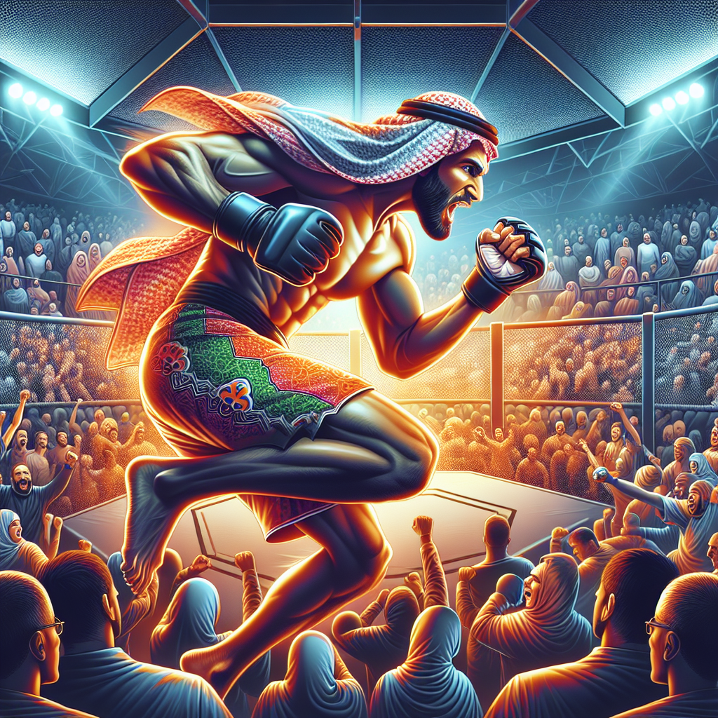 中村倫也選手の格闘技の魅力を表現したイラスト