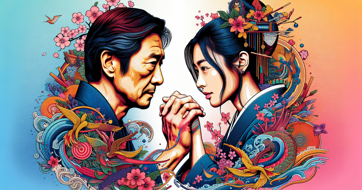 坂口健太郎さんとLISAさんのコラボレーションを表現したイラスト