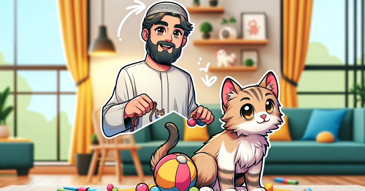 ヒカキンと猫たちの楽しい日常を描いたイラスト