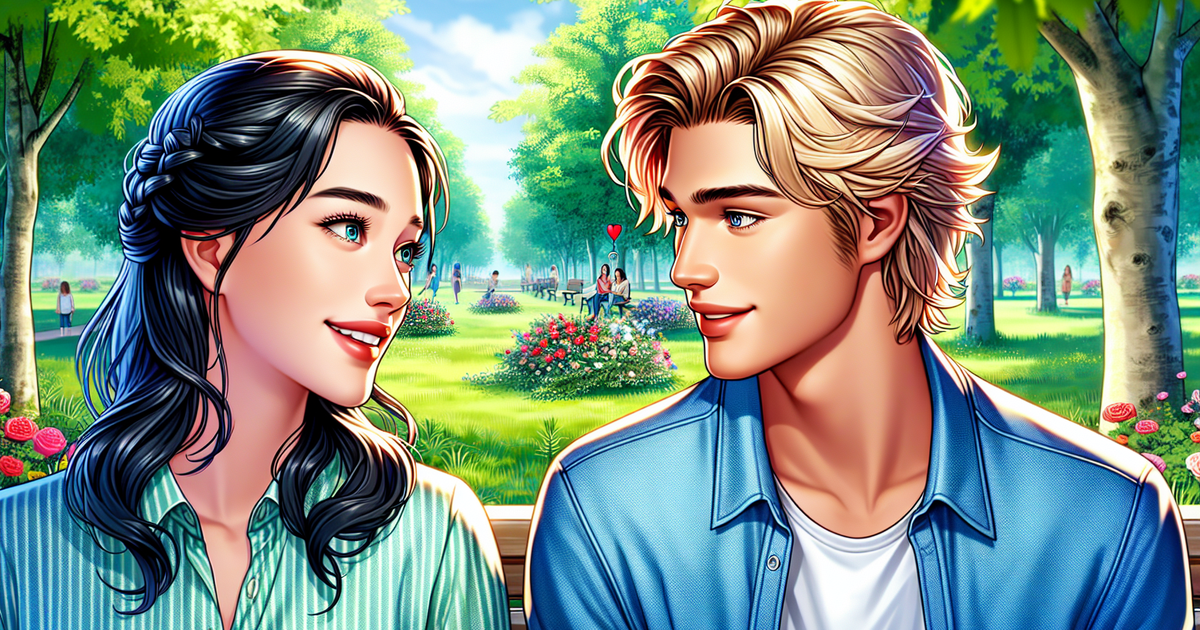 山崎賢人と広瀬すずが描かれたロマンチックなシーンのイラスト