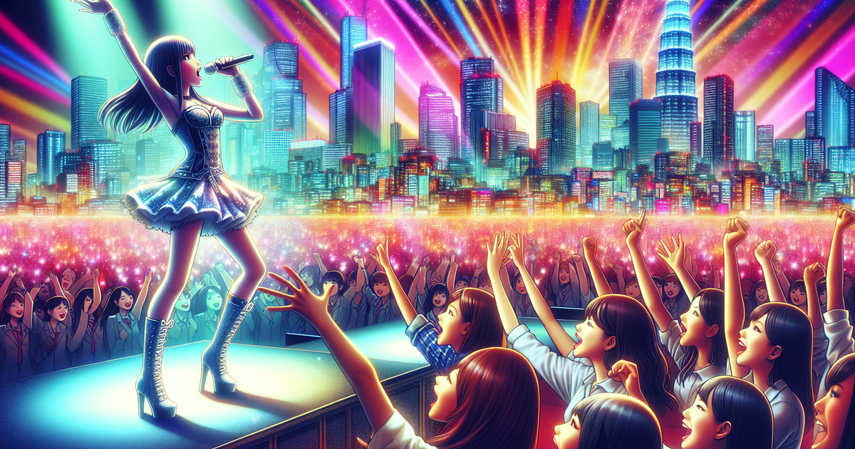 日本のアイドル文化を表現したイラスト