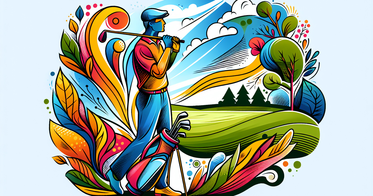 武井壮のユニークなゴルフスタイルを描いたイラスト